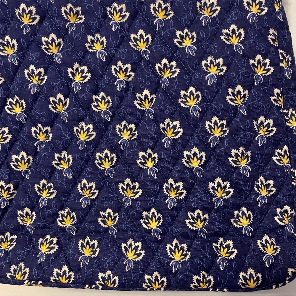 Vera Bradley Cross Body Bag Floral Navy/ Yellow New - Picture 4 of 14